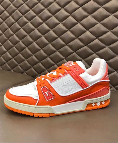 lv trainer sneaker orange|louis vuitton trainers transparent.